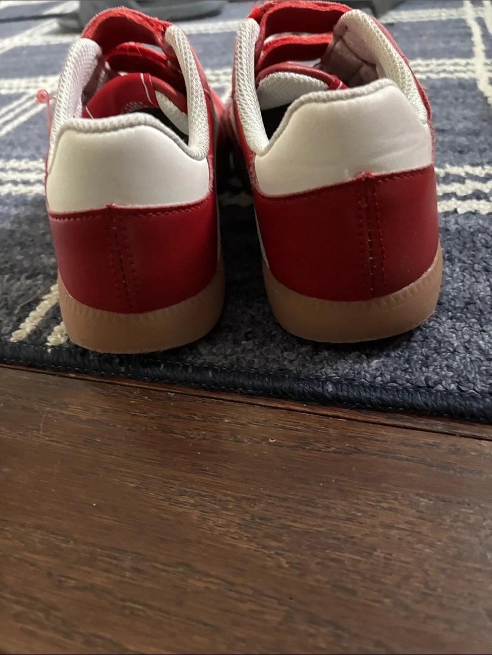 Kids Red and White Velcro Sneakers